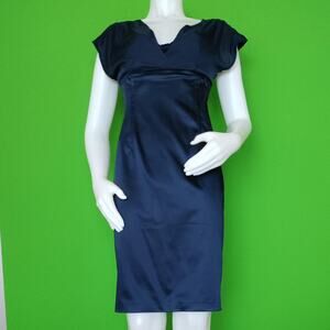 NWT CNC Costume National Italy navy blue satin dress